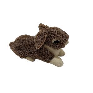 Chrisha Playful Plush Laying Down Bunny Rabbit Pink Floppy Ears Brown 13" 2011